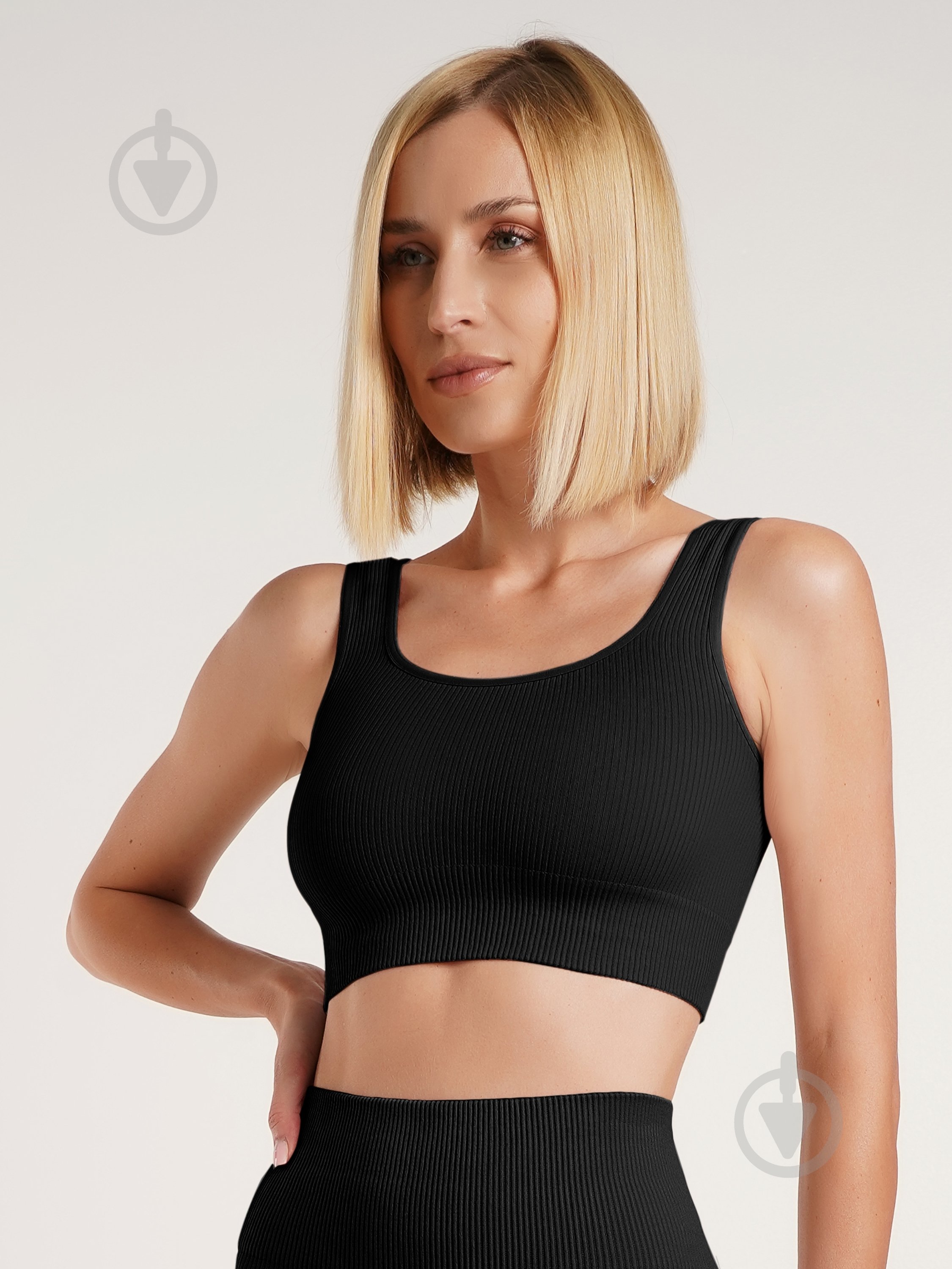 Топ Giulia Top rib р.S/M черный - фото 1