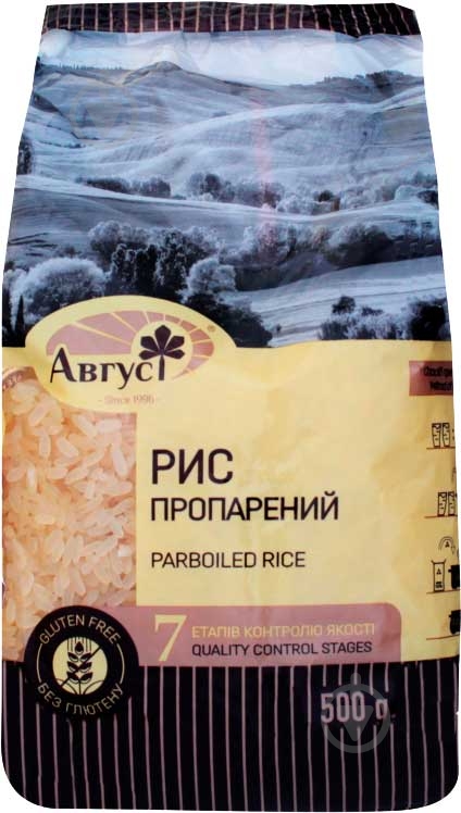 Рис Август пропарений 500 г - фото 1