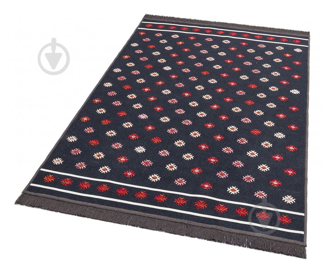 Ковер Ekohali Arya AR 11 Antrasit Red 120x180 см двусторонний - фото 2