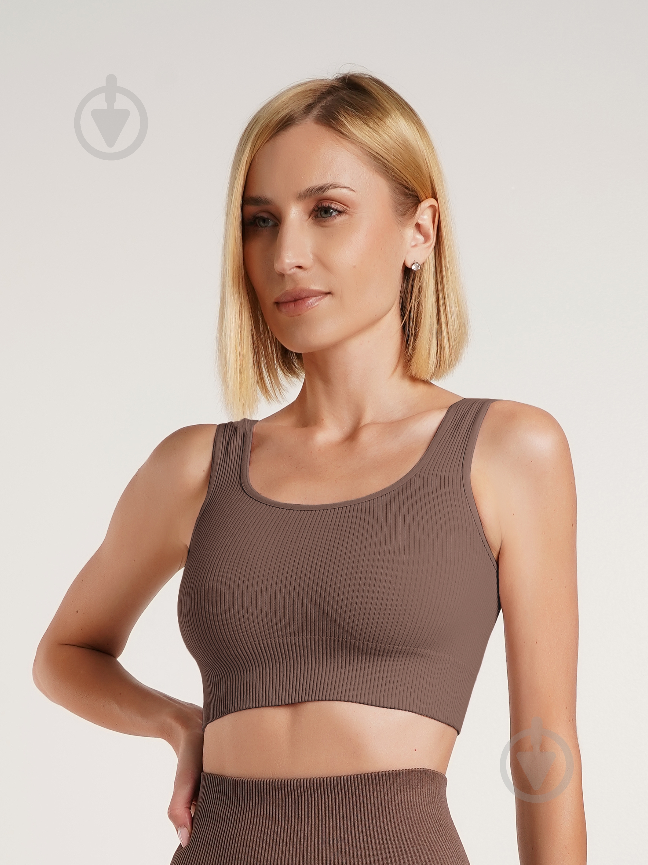 Топ Giulia Top rib deep taupe р.L/XL коричневый - фото 1