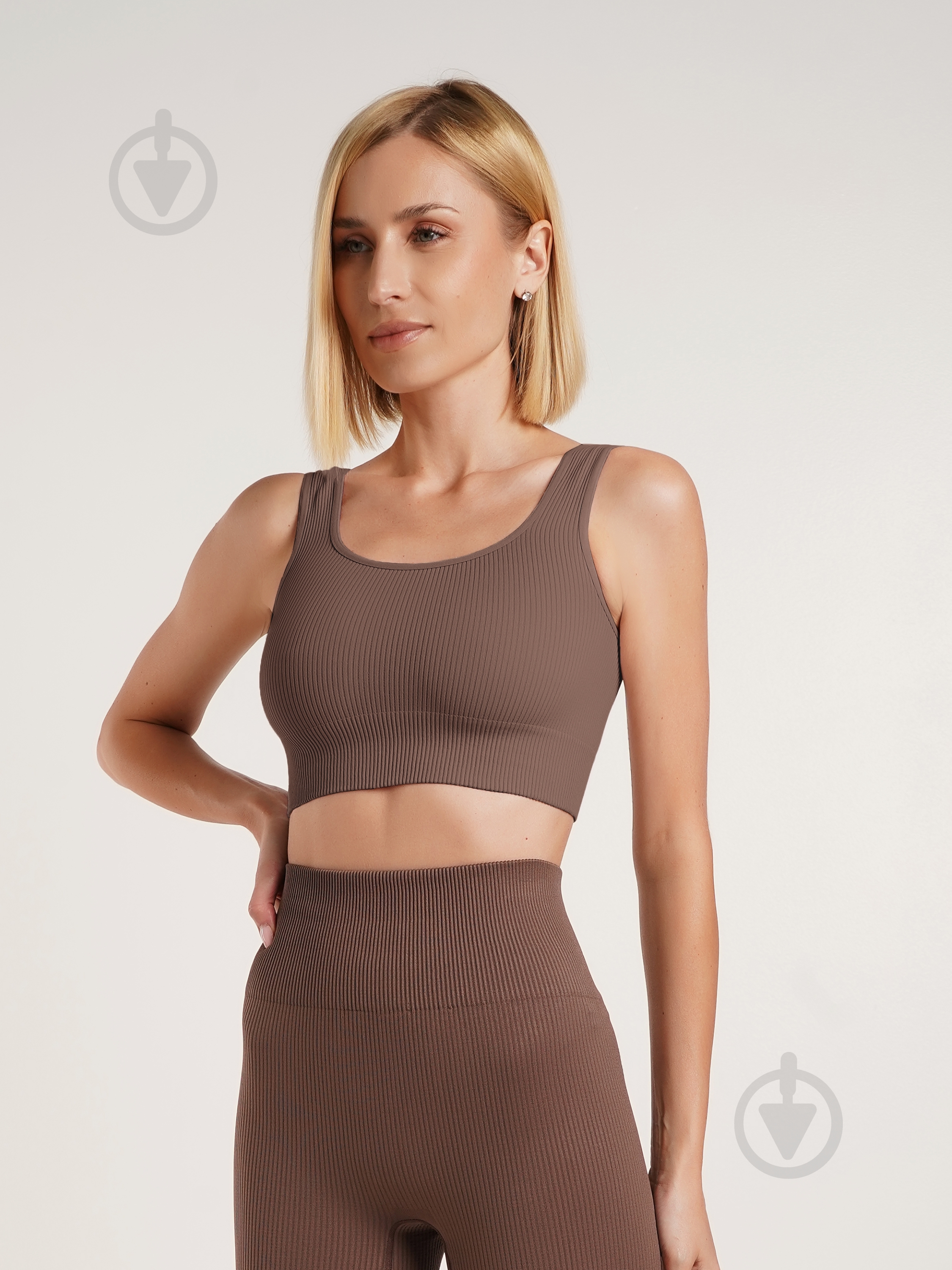 Топ Giulia Top rib deep taupe р.L/XL коричневый - фото 3