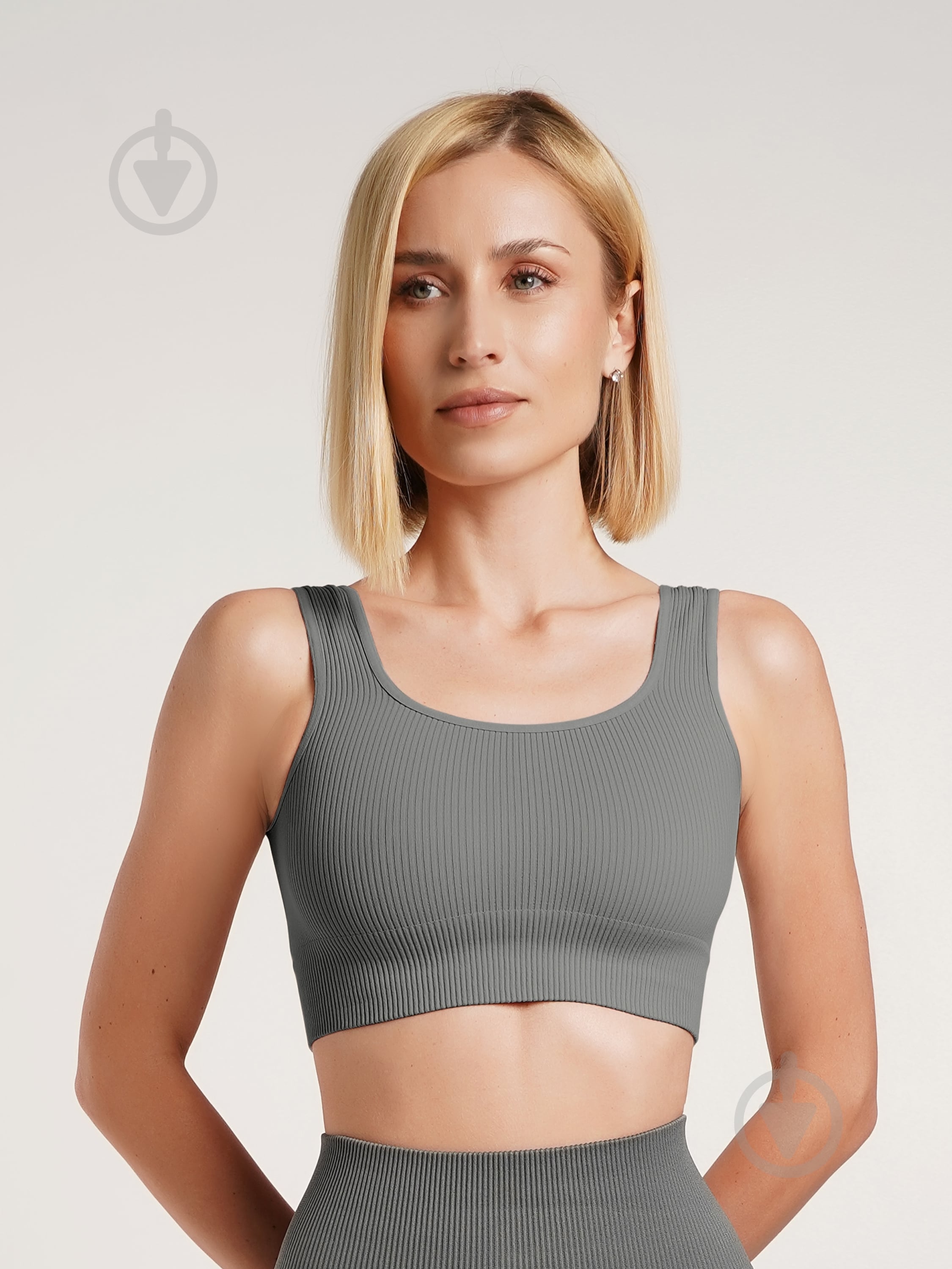 Топ Giulia Top rib poppy seed р.S/M серый - фото 1
