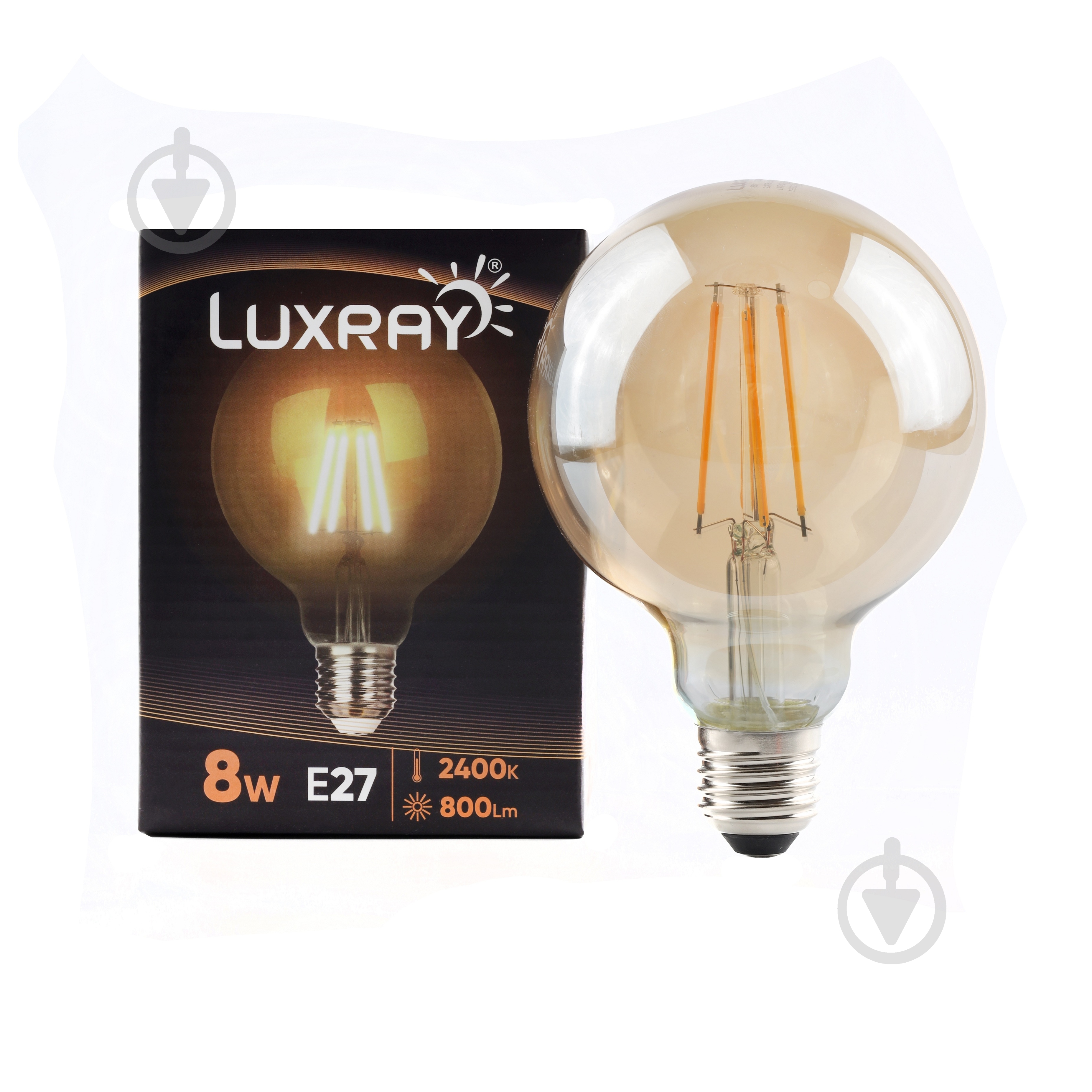 Лампа світлодіодна Luxray FIL 8 Вт G95 прозора E27 220 В 2400 К LXF424-G95-2708 - фото 1