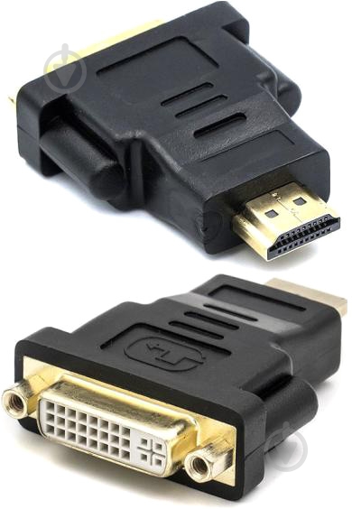Перехідник PowerPlant HDMI – DVI чорний - фото 1 Перехідник PowerPlant HDMI – DVI чорний - фото 1