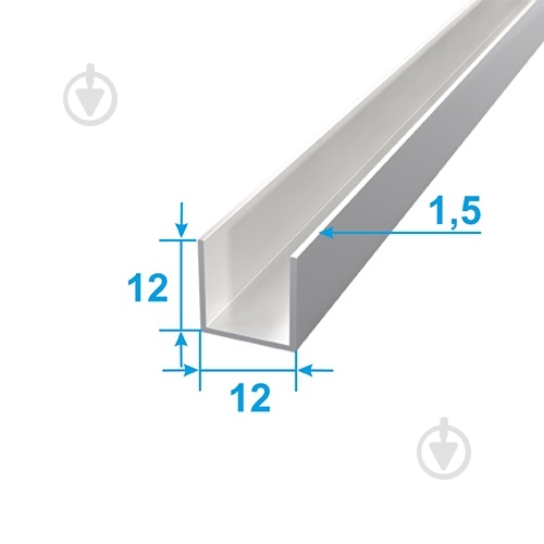 Профиль ПАС-1220 3 м алюминий/серебро - фото 2 Профиль ПАС-1220 3 м алюминий/серебро - фото 2