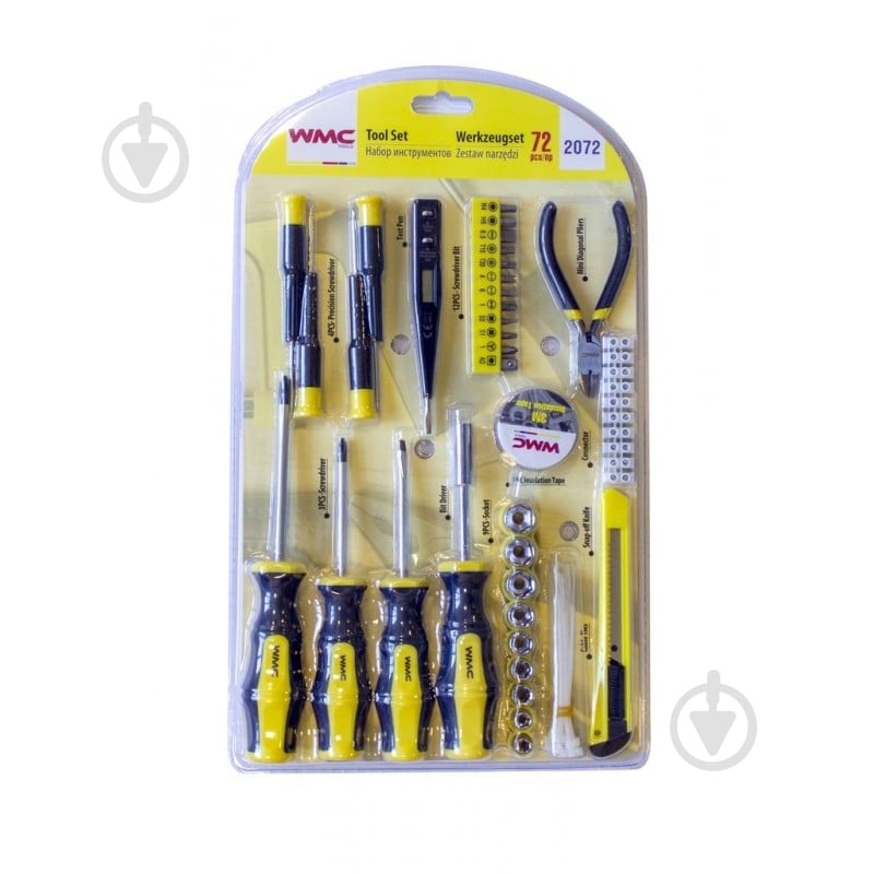 Набор ручного инструмента WMC TOOLS 1/4'' 72 шт. WT-2072 - фото 1