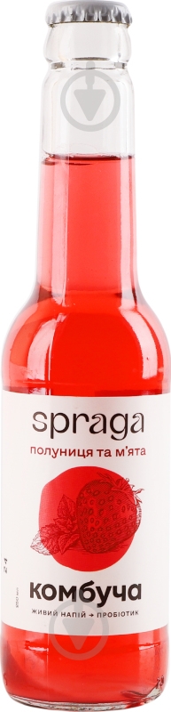 Комбуча Spraga клубника и мята 0,25 л - фото 1 Комбуча Spraga клубника и мята 0,25 л - фото 1