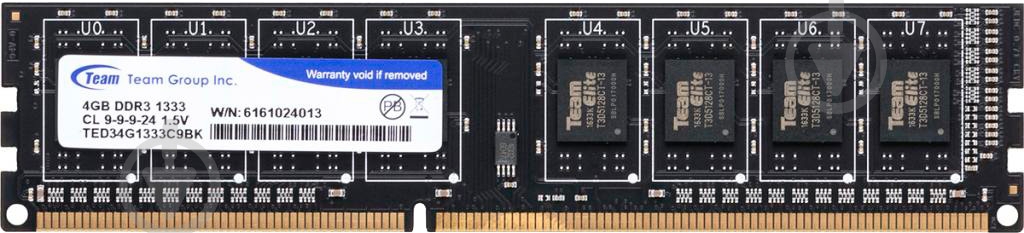 Оперативная память Team DDR3 SDRAM 4 GB (1x4GB) 1333 MHz (TED34G1333C901 / TED34GM1333C901) - фото 1