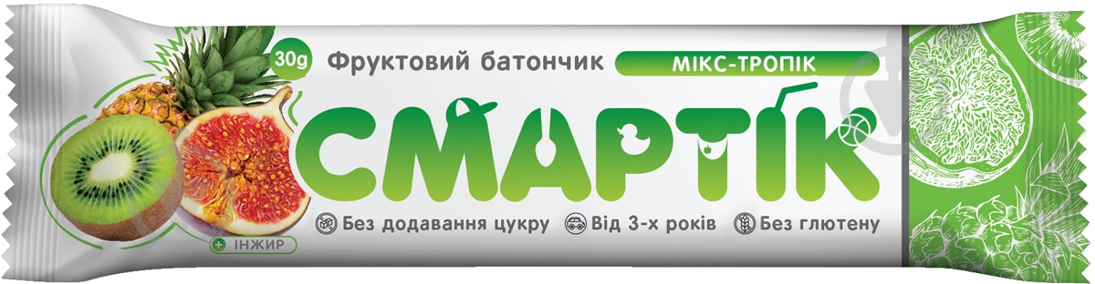 Батончик Смартік фруктовый микс-тропик 30 г - фото 1