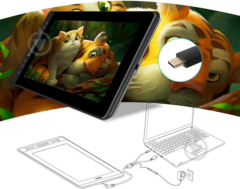 Монитор графический Huion Kamvas PRO13 + перчатка - фото 6 Монитор графический Huion Kamvas PRO13 + перчатка - фото 6