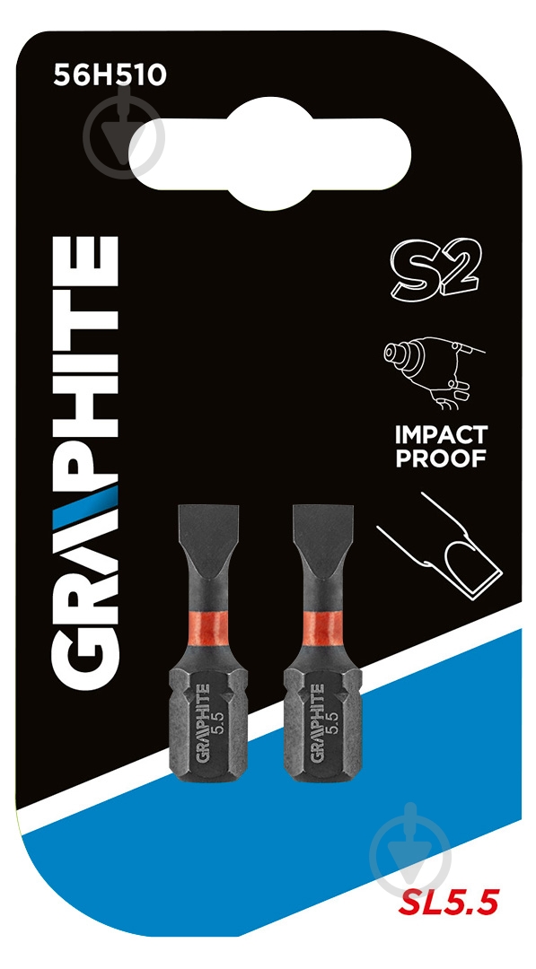Бита GRAPHITE SL5.5 х 25 мм 2 шт. 56H510 - фото 2