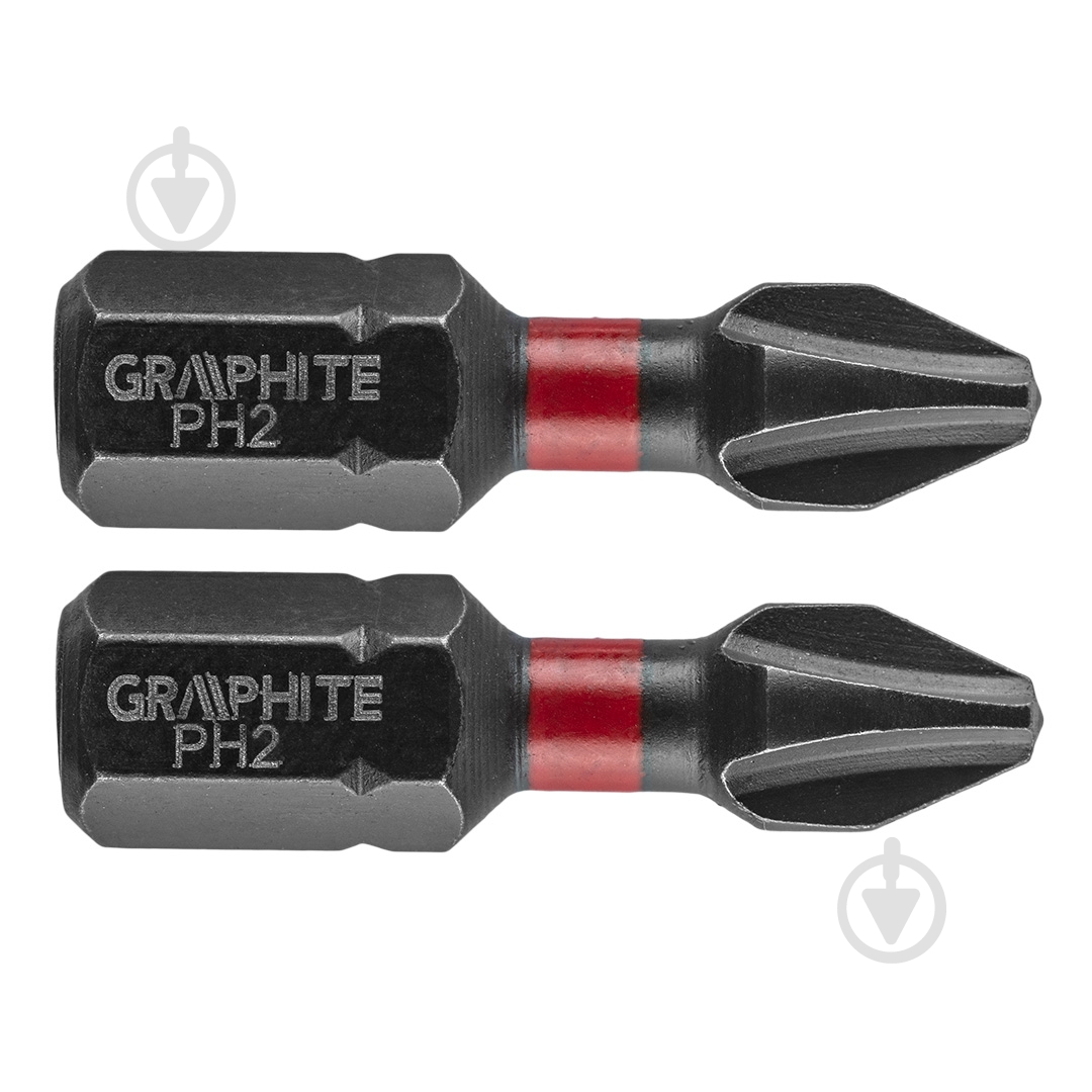 Бита GRAPHITE PH2 х 25 мм 2 шт. 56H501 - фото 1 Бита GRAPHITE PH2 х 25 мм 2 шт. 56H501 - фото 1