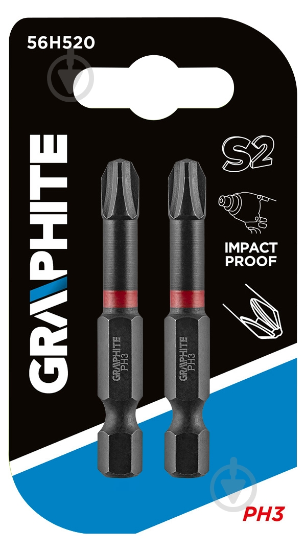 Бита GRAPHITE PH3 х 50 мм 2 шт. 56H520 - фото 2