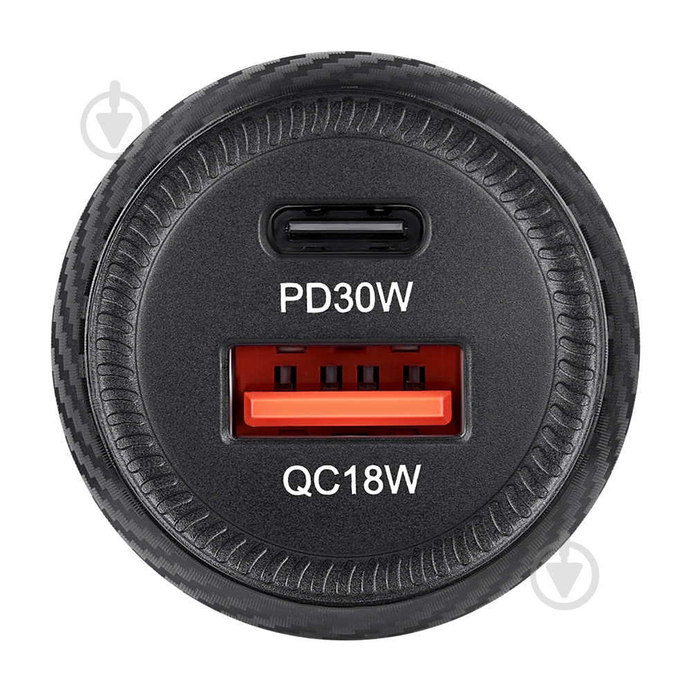 Зарядний пристрій — адаптер прикурювача-USB Brevia ePower Dual Carbon 48W 1xUSB-C+1xUSB-A 46048CUB - фото 5