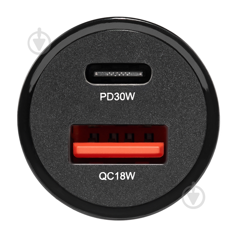 Зарядное устройство — адаптер прикуривателя-USB Brevia DualCharge 30W 1xUSB-C+1xUSB-A, черный 46430CAB - фото 4