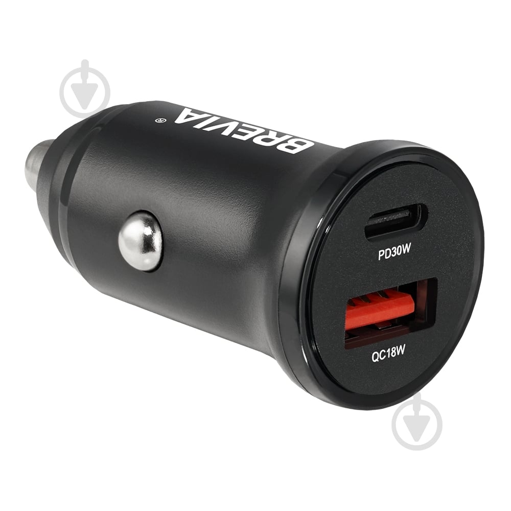 Зарядное устройство — адаптер прикуривателя-USB Brevia DualCharge 30W 1xUSB-C+1xUSB-A, черный 46430CAB - фото 5