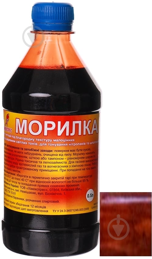 Морилка Химекспрес спиртовая красно-коричневый 0,5 л - фото 1