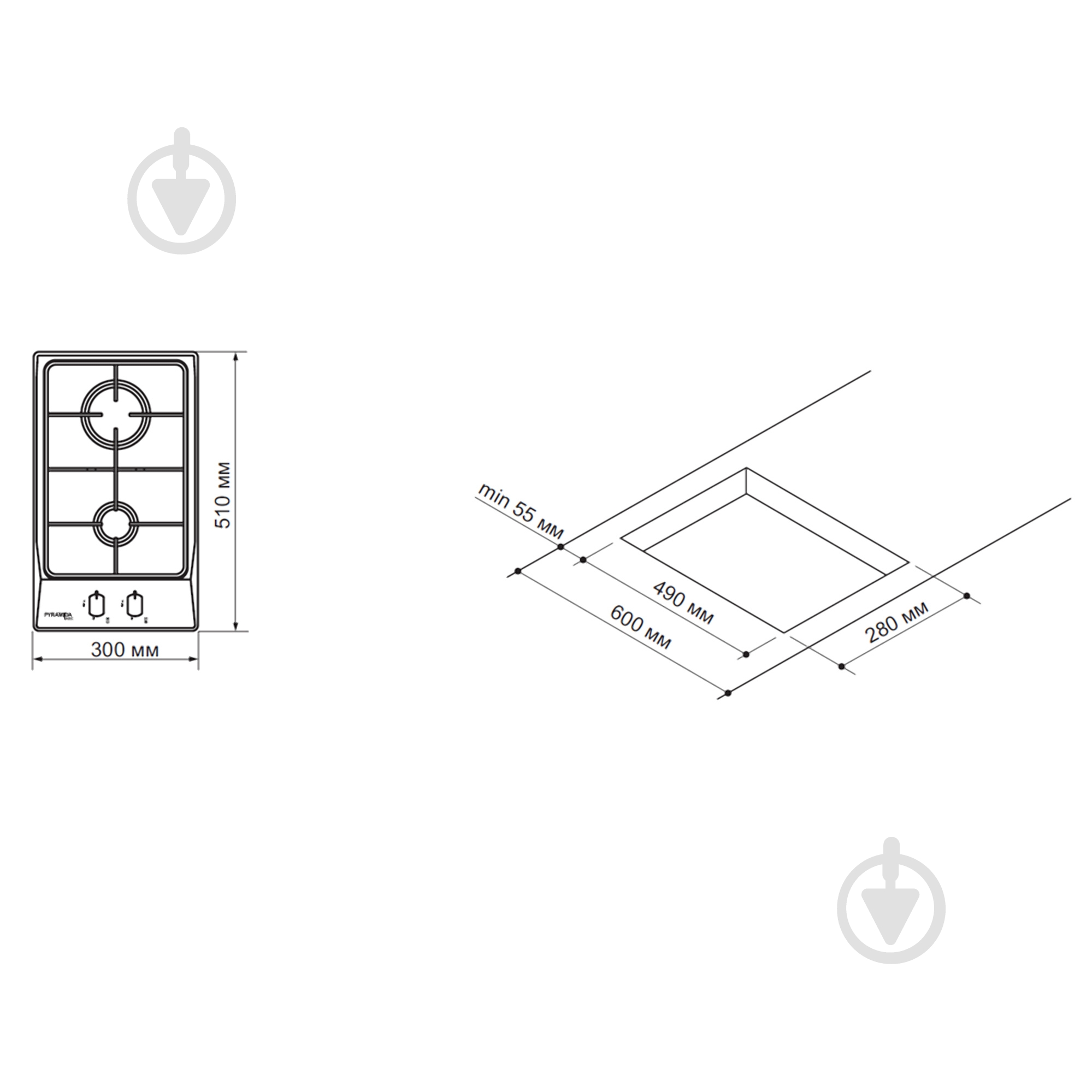 Варочная поверхность газовая Pyramida PFX 320 IX - фото 6