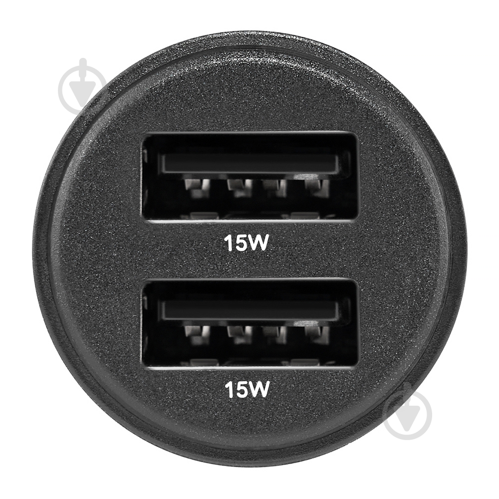 Зарядное устройство — адаптер прикуривателя-USB Brevia ePower DualDrive 15W 2xUSB-A, прозрачный черный 47015DUB - фото 4