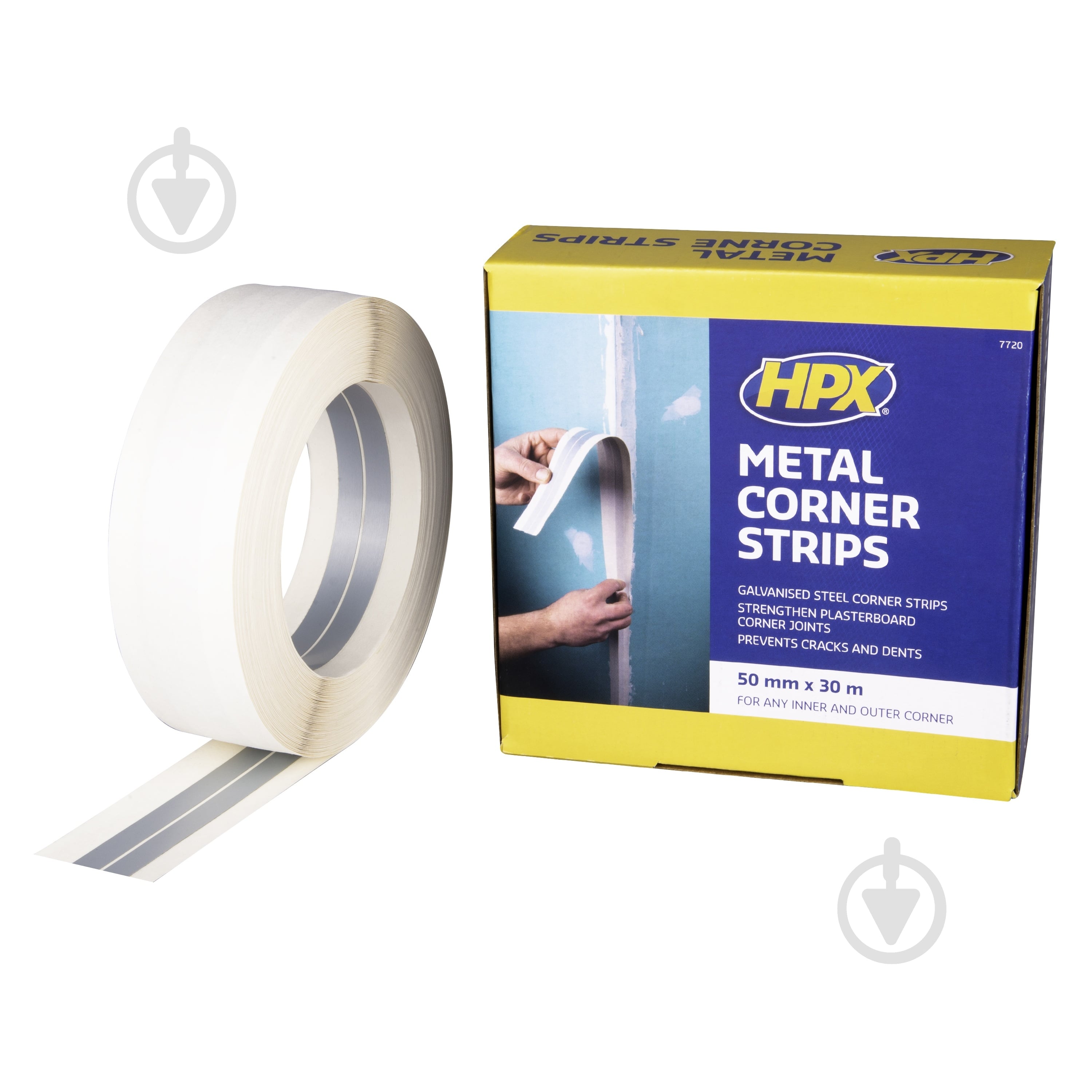 Кутник для мокрої штукатурки оцинкований HPX METAL CORNER STRIPS - фото 1