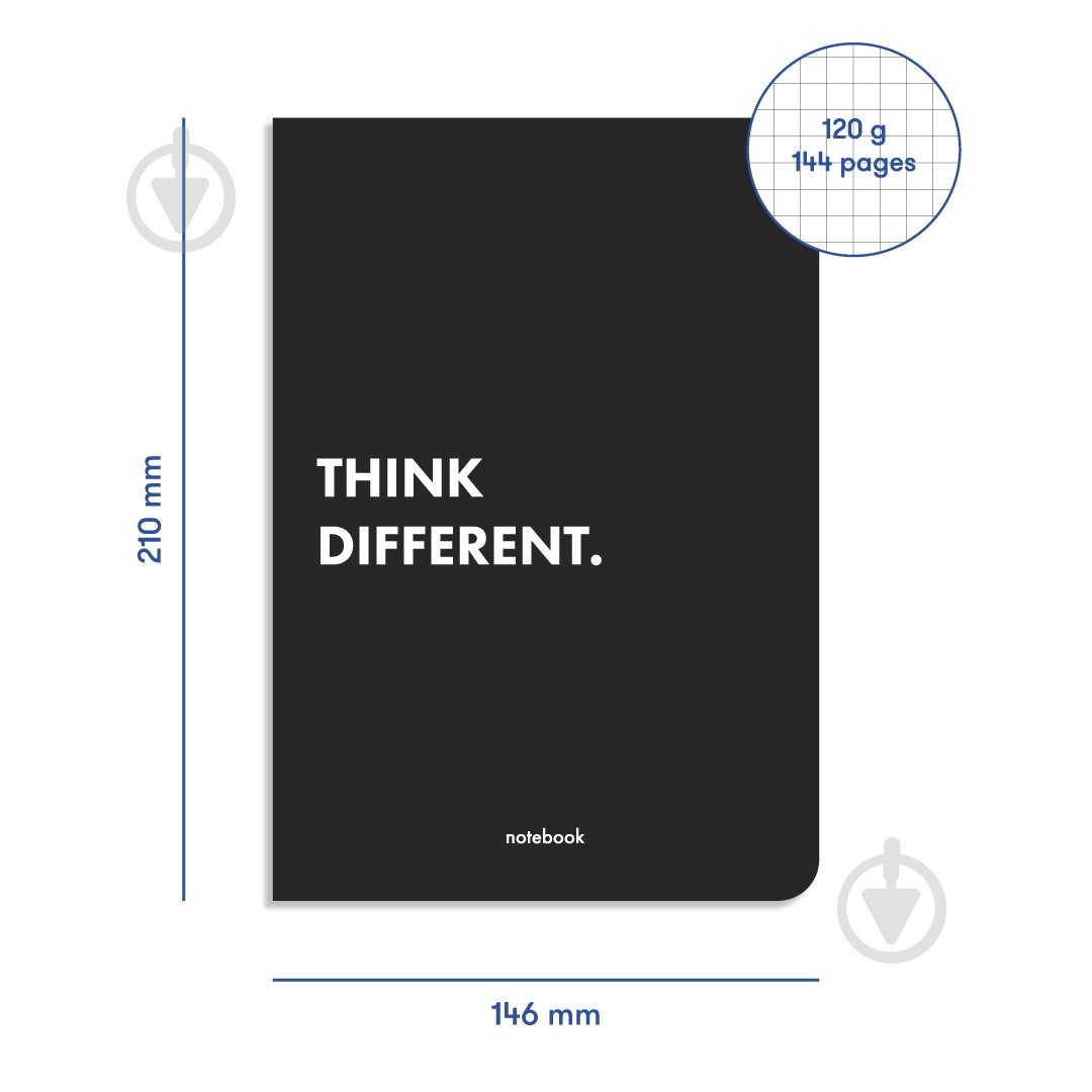 Блокнот Think Different черный Orner - фото 2