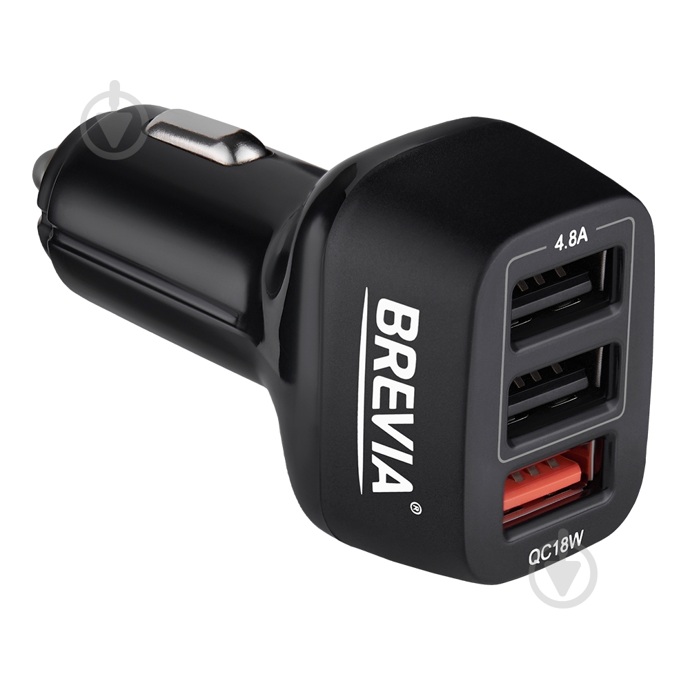 Зарядное устройство — адаптер прикуривателя-USB Brevia ePower TriDrive 42W 3xUSB-A черный 46042TUB - фото 5