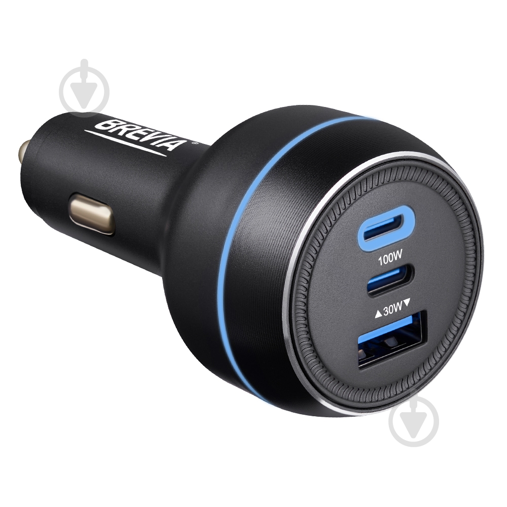 Зарядное устройство — адаптер прикуривателя-USB Brevia ePower TriPower PRO 130W 2xUSB-C+1xUSB-A 46130DCUB - фото 1 Зарядное устройство — адаптер прикуривателя-USB Brevia ePower TriPower PRO 130W 2xUSB-C+1xUSB-A 46130DCUB - фото 1