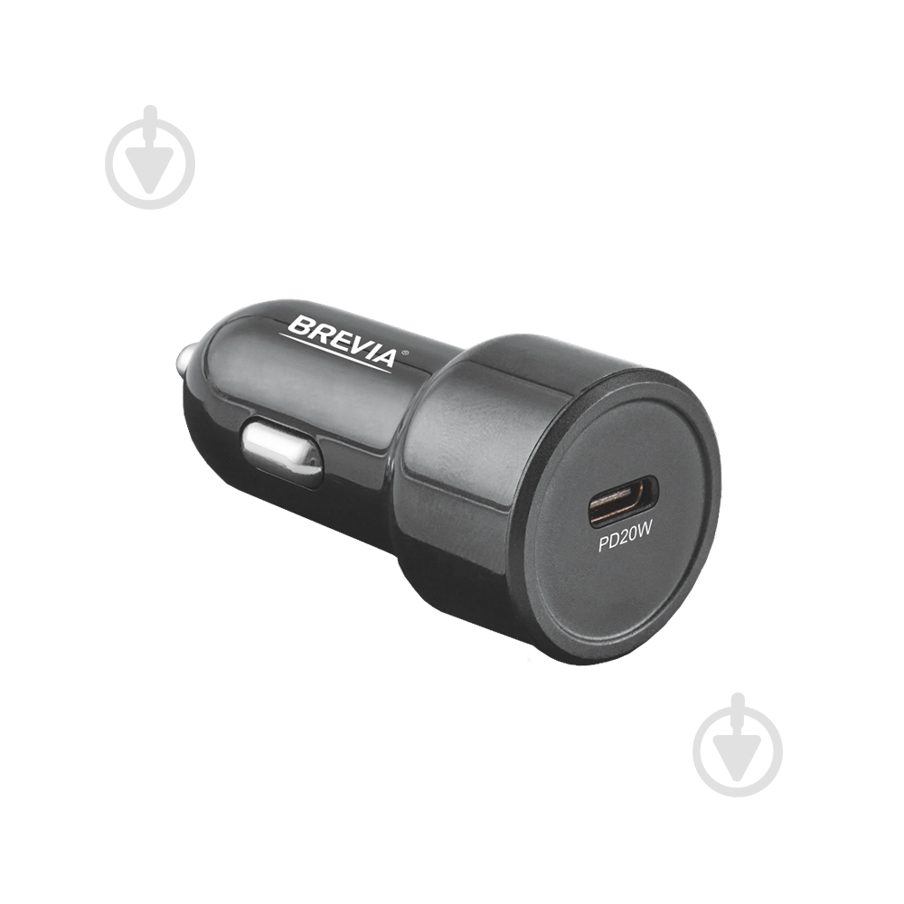 Зарядное устройство — адаптер прикуривателя-USB Brevia ePower TurboCharge 20W 1xUSB-C черный 46020CB - фото 1