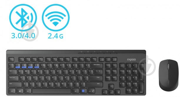 Комплект клавиатура и мышь RAPOO Wireless 8100M Black - фото 4