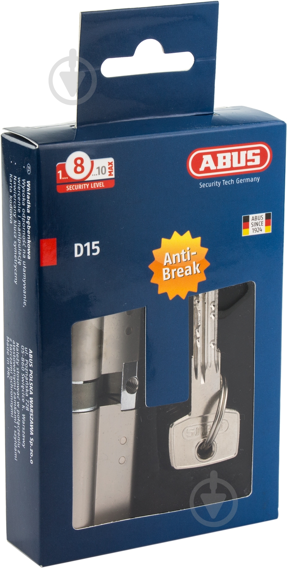 Цилиндр Abus D15 50x40 ключ-ключ 90 мм матовый никель - фото 3 Цилиндр Abus D15 50x40 ключ-ключ 90 мм матовый никель - фото 3