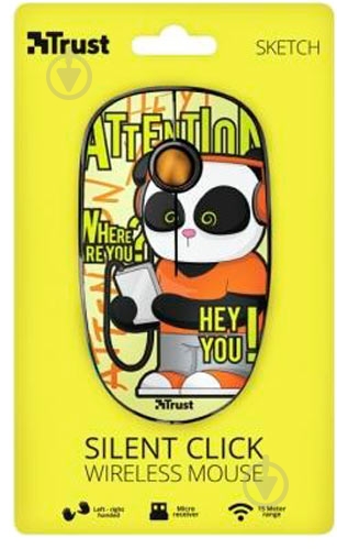 Мышь Trust Sketch Silent Click Wireless Yellow yellow (23337) - фото 6 Мышь Trust Sketch Silent Click Wireless Yellow yellow (23337) - фото 6