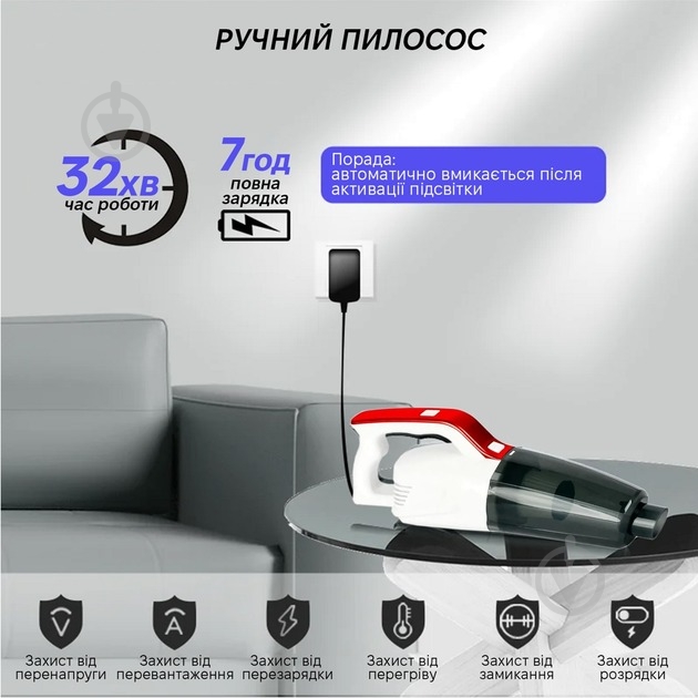 Пылесос аккумуляторный Inspire A-071 white - фото 8