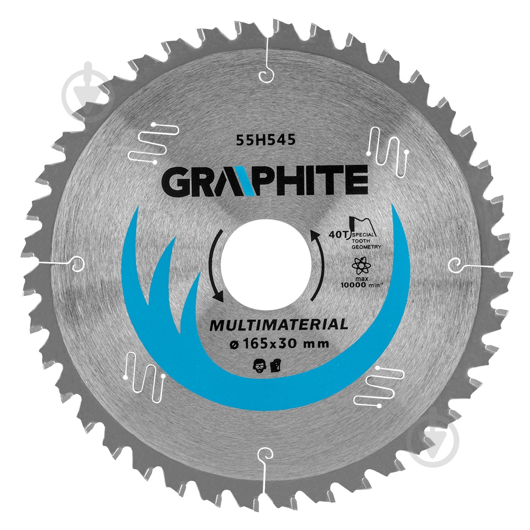 Пильный диск GRAPHITE 165x30x2 Z40 55h545 - фото 1