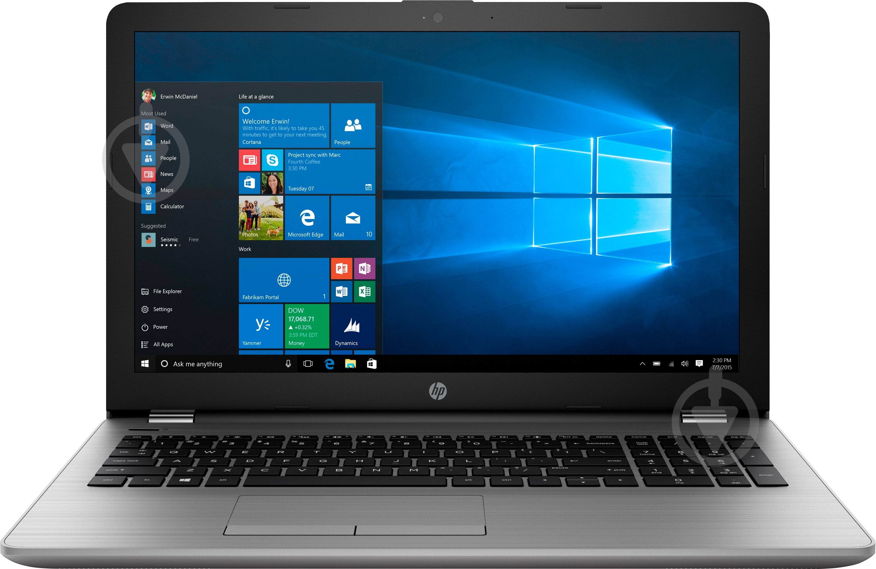 Ноутбук HP 250 G6 15,6" (4BD23ES) silver - фото 1