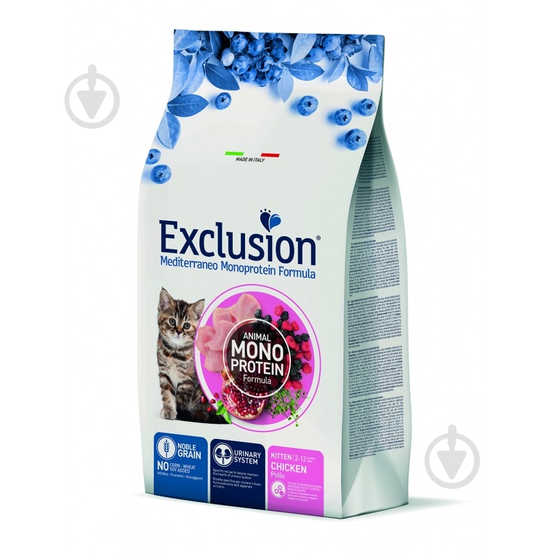 Корм сухий для кошенят Exclusion Кitten курка 1,5 кг - фото 1 Корм сухий для кошенят Exclusion Кitten курка 1,5 кг - фото 1