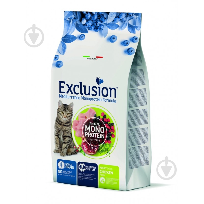 Корм сухий для дорослих котів Exclusion Adult курка 12 кг - фото 1 Корм сухий для дорослих котів Exclusion Adult курка 12 кг - фото 1