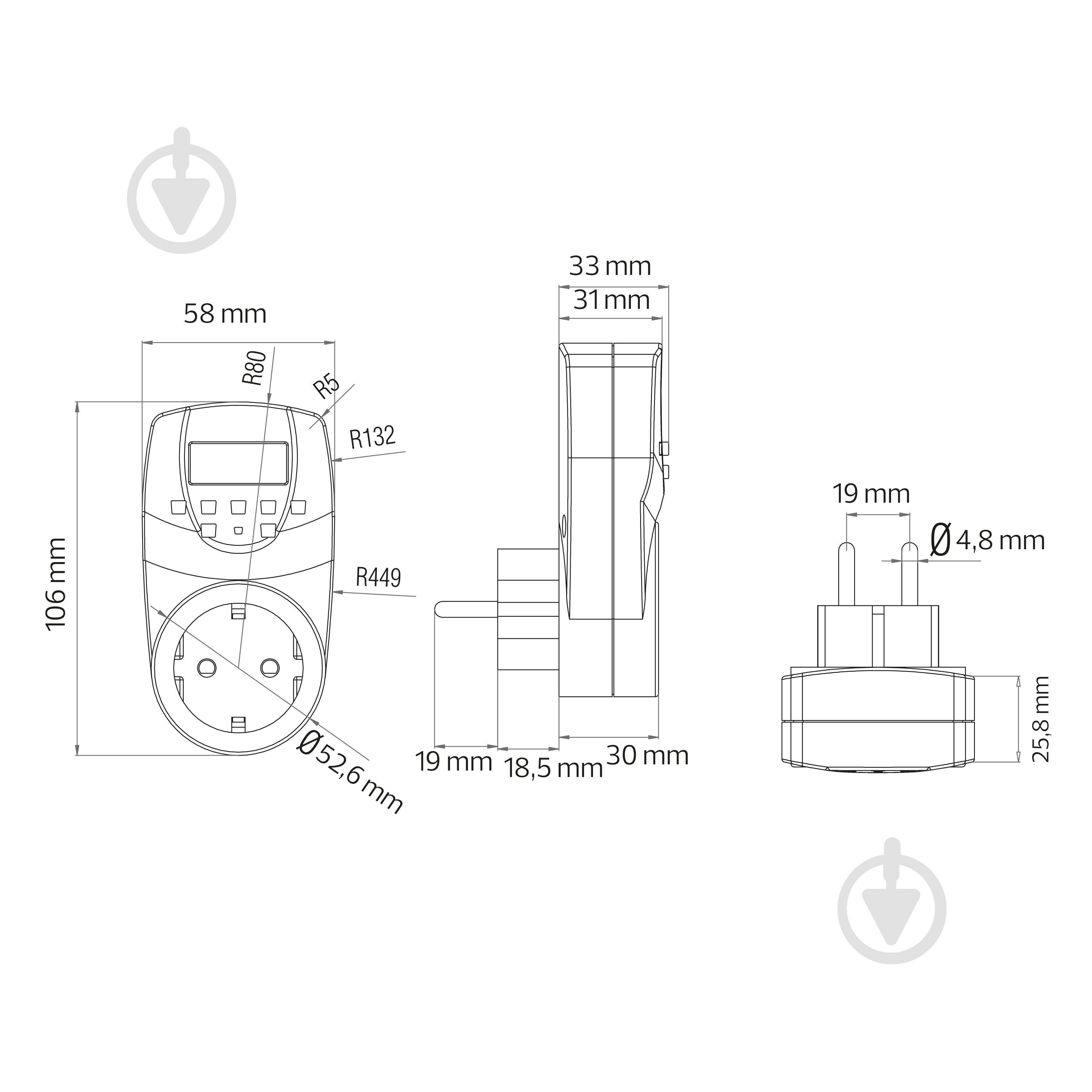 Розетка с таймером HOROZ ELECTRIC TIMER-2 - фото 2