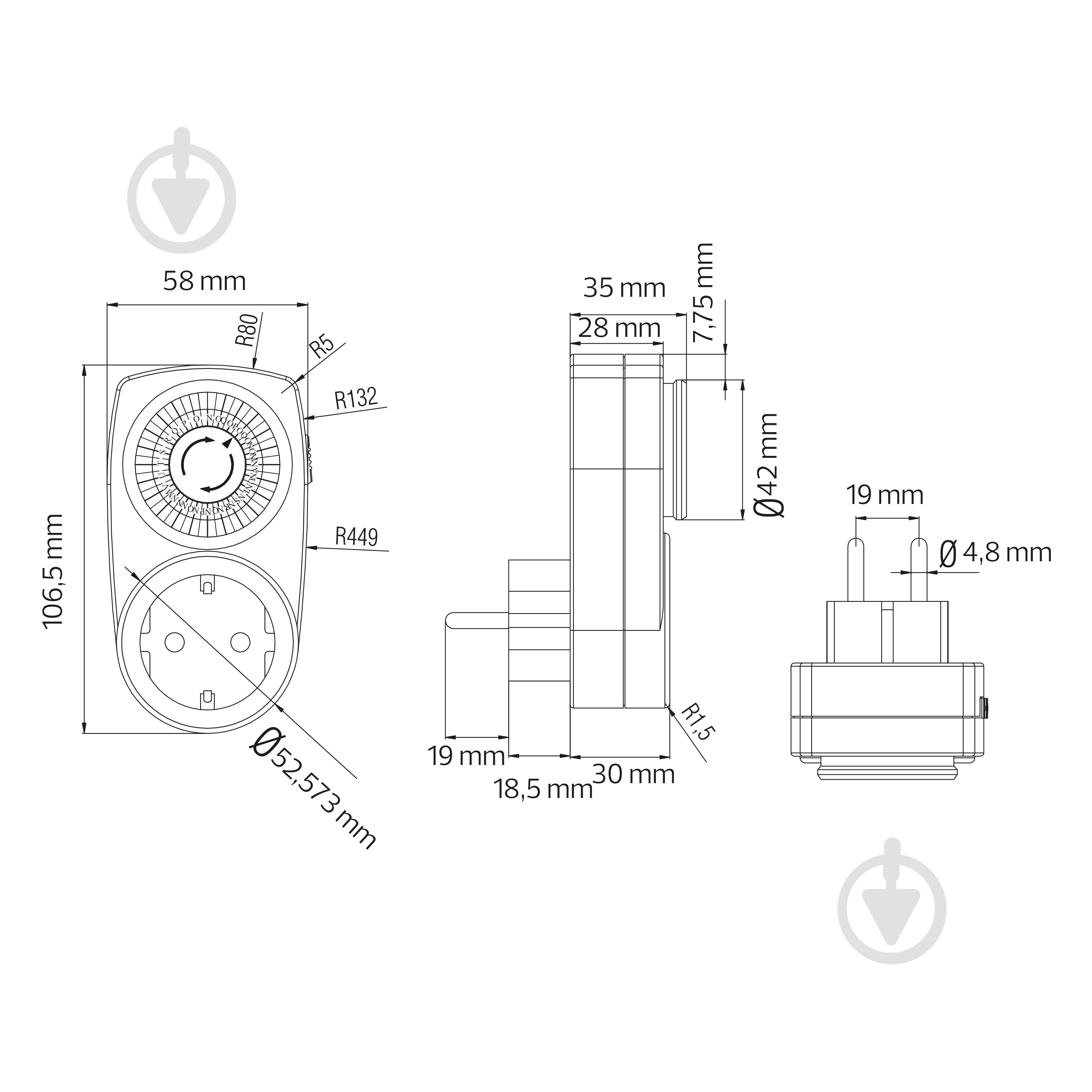 Таймер механічний HOROZ ELECTRIC TIMER-1 - фото 2