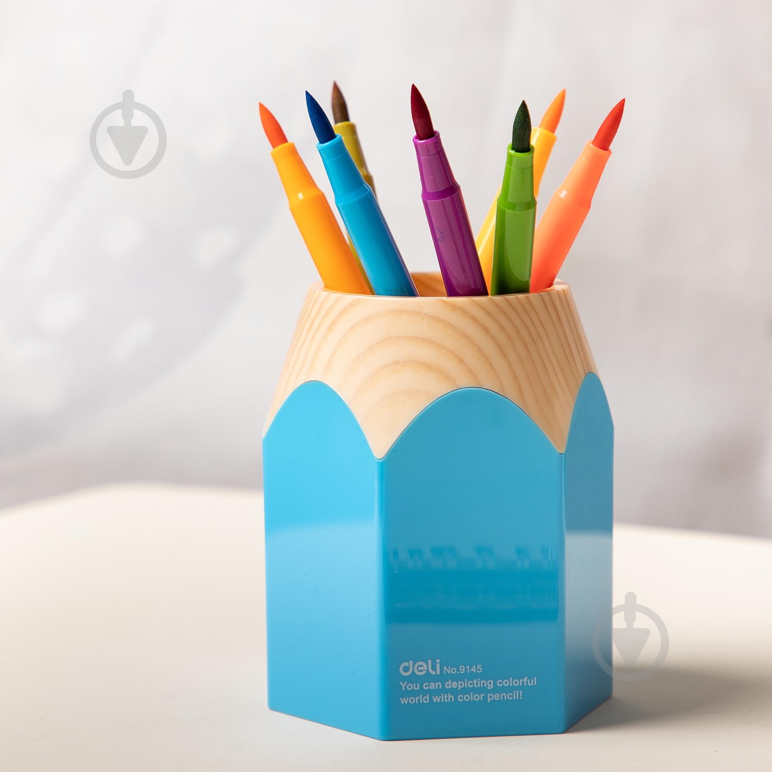 Подставка для ручек Карандаш синий 9145Е Deli - фото 2