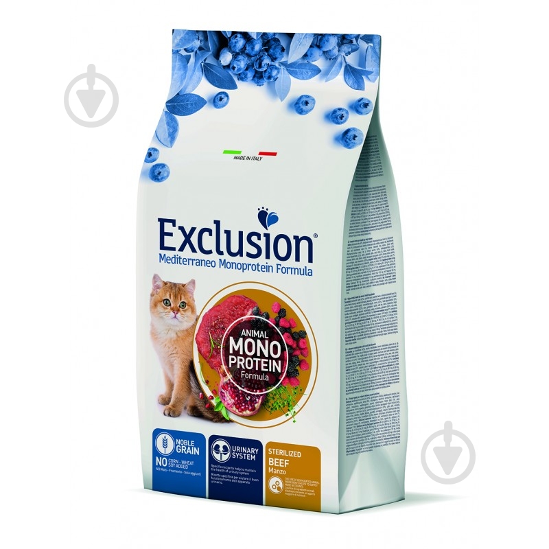 Корм сухий для стерилізованих котів Exclusion Sterilized яловичина 1,5 кг - фото 1 Корм сухий для стерилізованих котів Exclusion Sterilized яловичина 1,5 кг - фото 1