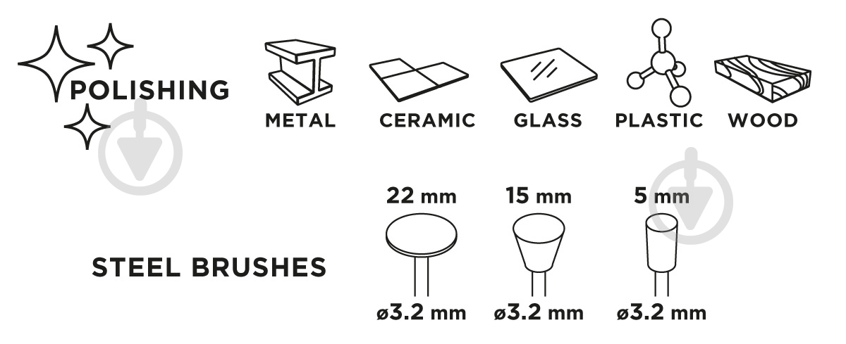 Набір щіток GRAPHITE 55H066 - фото 5 Набір щіток GRAPHITE 55H066 - фото 5