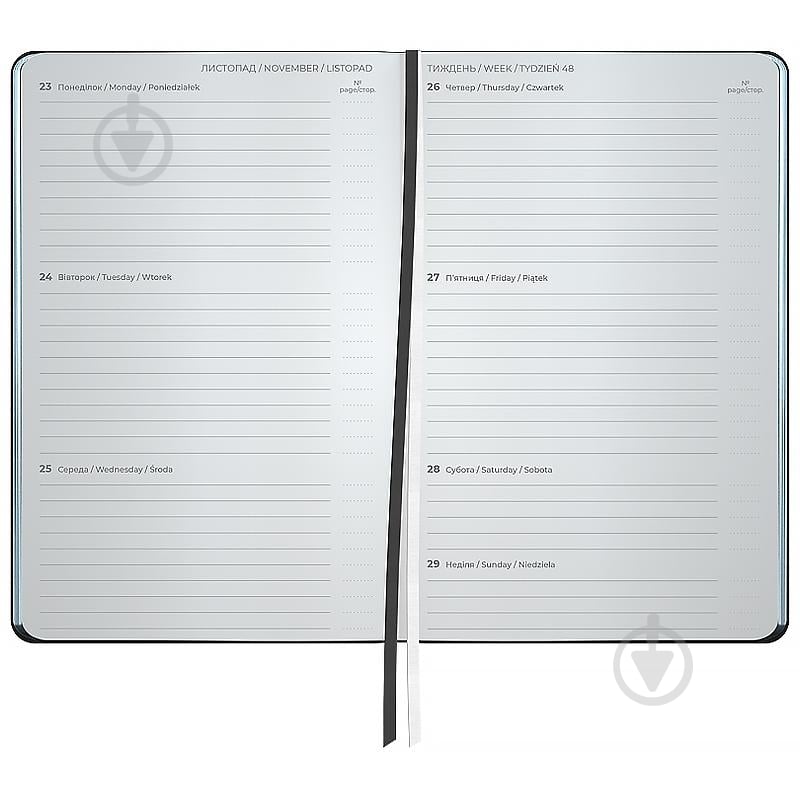 Щотижневик датований Partner City Soft Axent A5 2026 8521-26-01-A чорний - фото 4