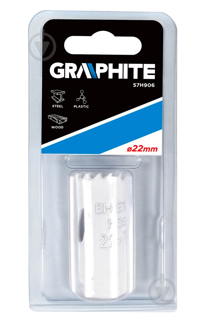 Коронка биметаллическая GRAPHITE 22 мм 57H906 - фото 2 Коронка биметаллическая GRAPHITE 22 мм 57H906 - фото 2
