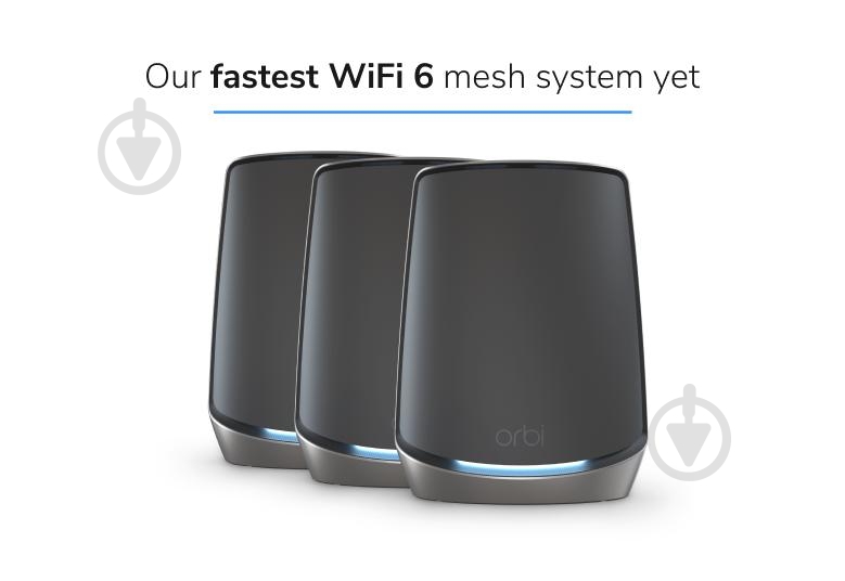 Система Wi-Fi Mesh NETGEAR Orbi RBK863SB AX6000 3 модема черный (RBK863SB-100EUS) - фото 3 Система Wi-Fi Mesh NETGEAR Orbi RBK863SB AX6000 3 модема черный (RBK863SB-100EUS) - фото 3