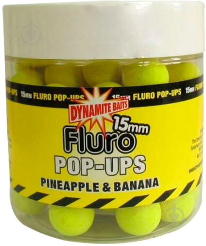 Бойлы Dynamite Baits Pineapple&Banana Fluro Pop-Ups 100 г банан DY570 - фото 1 Бойлы Dynamite Baits Pineapple&Banana Fluro Pop-Ups 100 г банан DY570 - фото 1