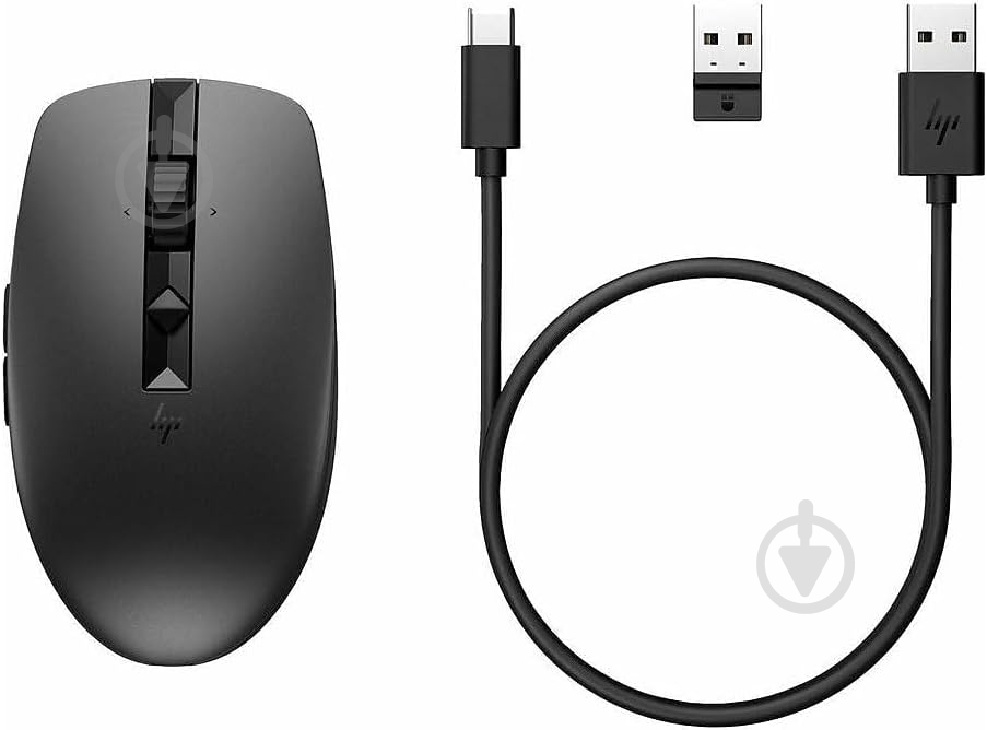 Мышка HP 710 Rechargeable Silent USB-A/WL/BT black (6E6F2AA) - фото 4