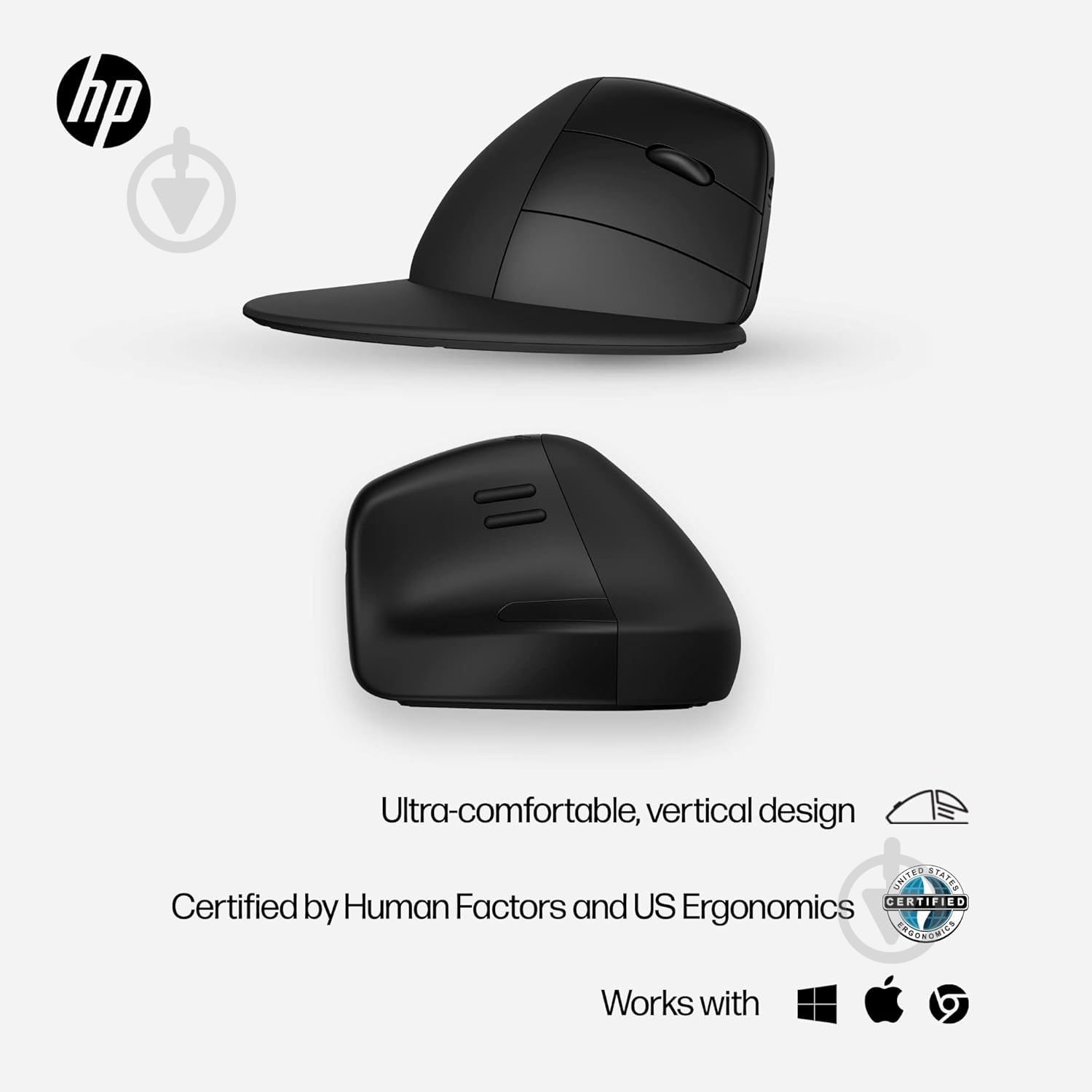 Мышь HP 920 Ergonomic Vertical WL/BT black (6H1A4AA) - фото 18 Мышь HP 920 Ergonomic Vertical WL/BT black (6H1A4AA) - фото 18