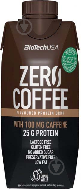 Протеїн BioTechUSA BioTech Zero Coffee Кава латте 330 мл - фото 1