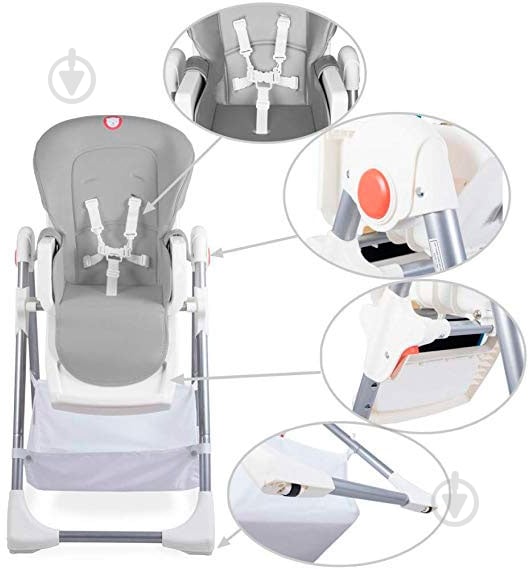 Стульчик для кормления Lionelo Linn Plus серый LO.LI02 - фото 4