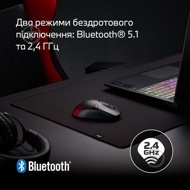 Мышь HyperX Pulsefire FUSE Wireless black (A1KY6AA) - фото 13 Мышь HyperX Pulsefire FUSE Wireless black (A1KY6AA) - фото 13